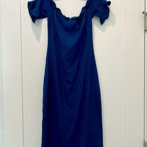 Reformation cap sleeve midi slip dress